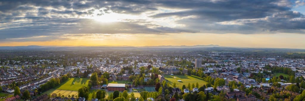 Aeirial view of Cheltenham landscape